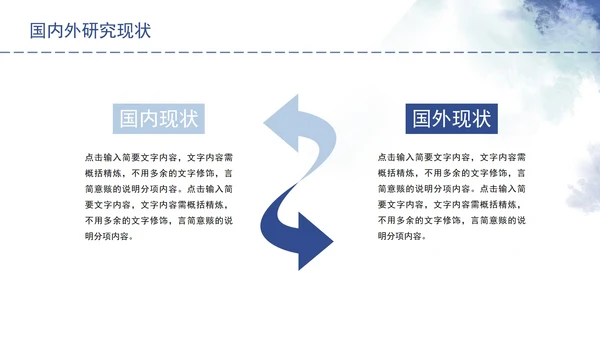 蓝色水墨毕业答辩PPT模板