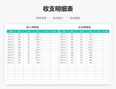 收支明细表