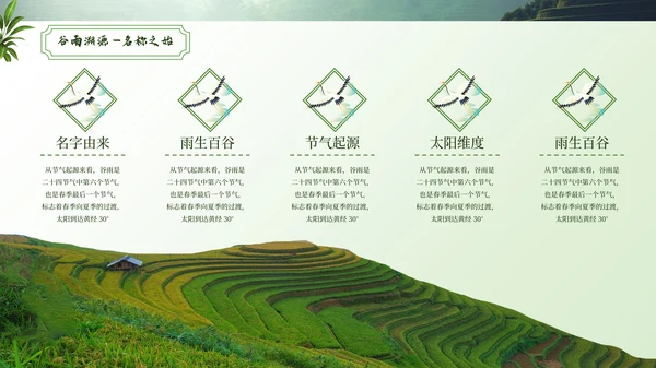 绿色谷雨二十四节气ppt模板