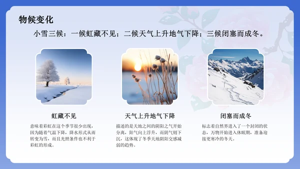 蓝色国潮风二十四节气科普介绍——小雪PPT模板