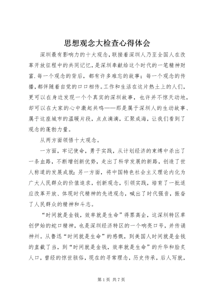 思想观念大检查心得体会.docx