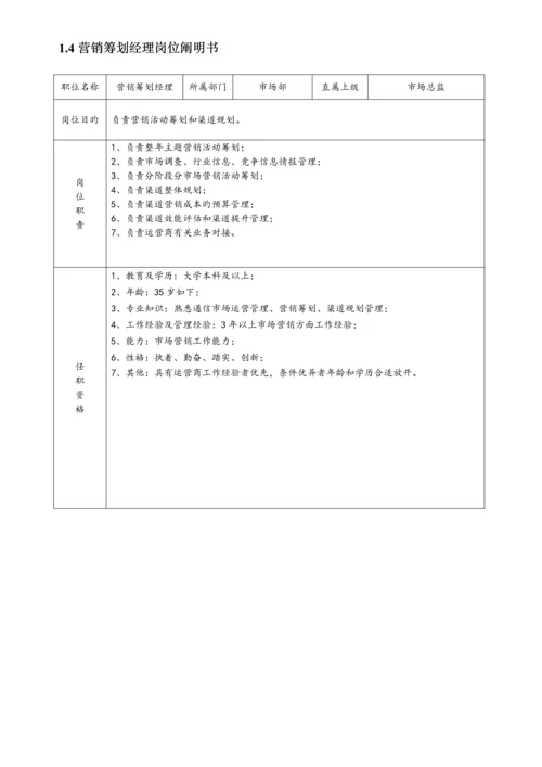 虚拟运营商战略业务部岗位说明书.docx