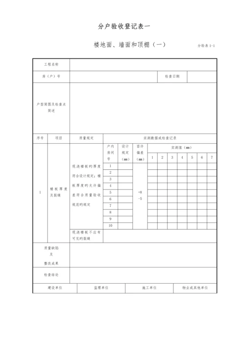 住宅工程质量分户验收表分户验收记录表.docx