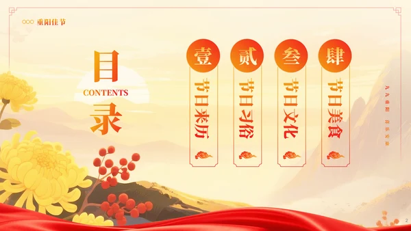 大气中国风重阳节习俗文化宣传ppt