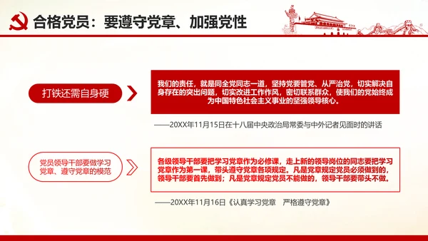 做合格党员心得体会党支部党课培训PPT