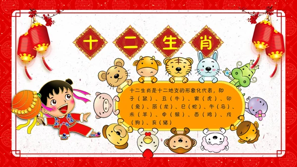 新年纳福春节习俗文化通用PPT模板