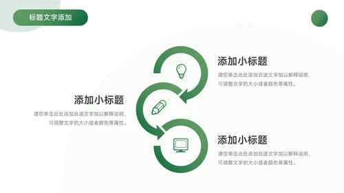 绿色渐变极简学习汇报PPT模板