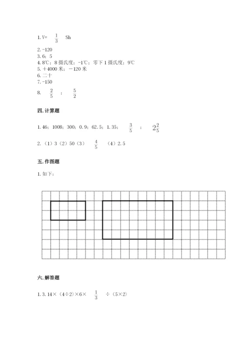 冀教版六年级下册数学 期末检测卷含答案（预热题）.docx