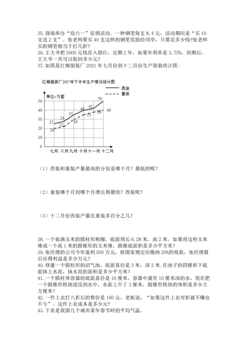 六年级小升初数学应用题50道附答案（满分必刷）.docx