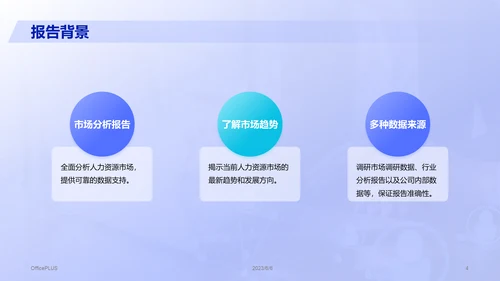 紫色商务现代人力资源市场分析报告PPT模板