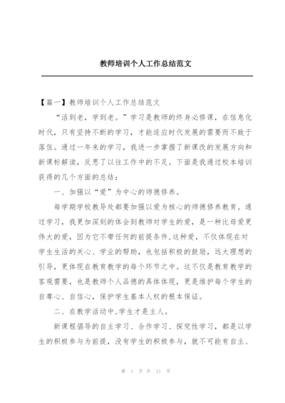 教师培训个人工作总结范文.docx