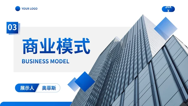 实景商务高级商业模式画布商业计划PPT模板