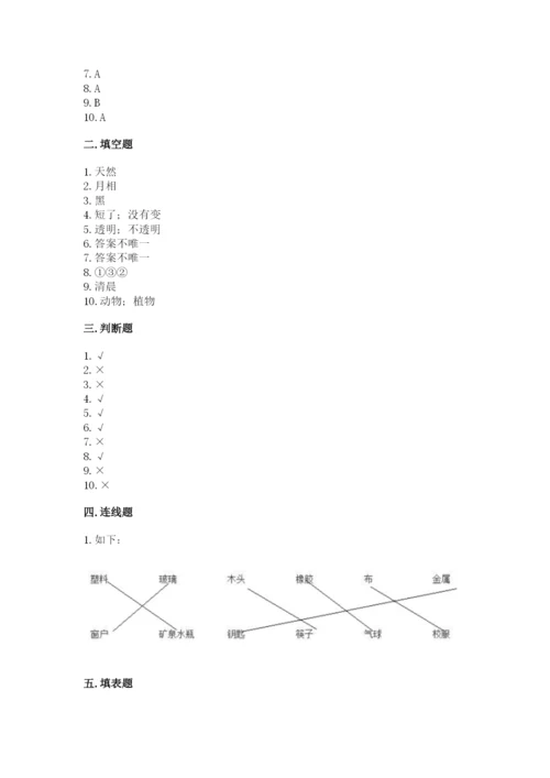 教科版二年级上册科学期末测试卷含答案【新】.docx