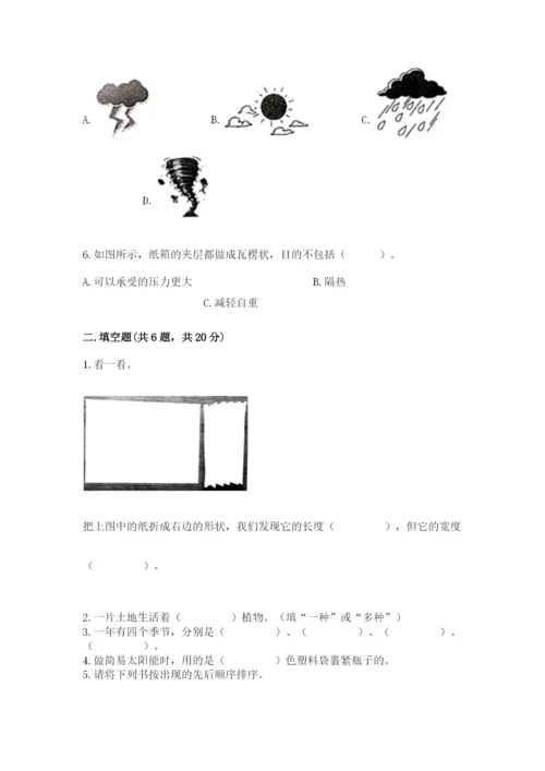 教科版小学二年级上册科学期末测试卷含答案（培优a卷）.docx