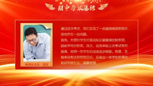 红色喜庆期中考试表彰大会PPT模板