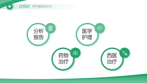 绿色大气医疗公司宣传工作总结汇报动态PPT