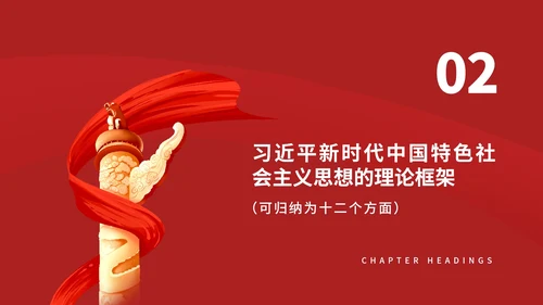 红色党政风新时代中国PPT模板