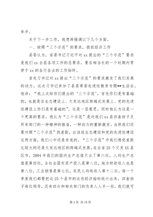 县委书记在县委常委经济形势分析会上的讲话(1).docx