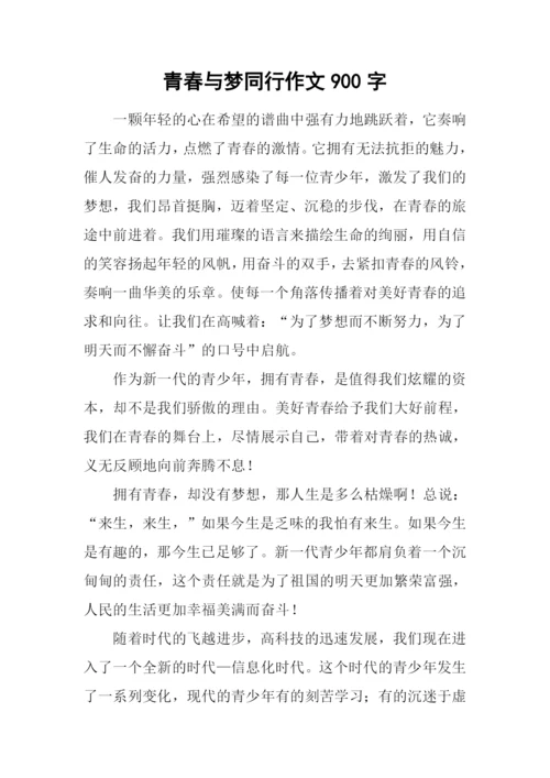 青春与梦同行作文900字.docx