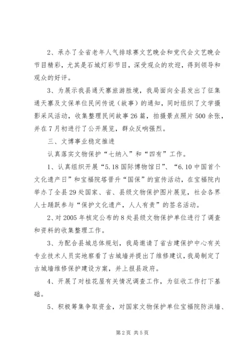 县文化局工作汇报材料 (2).docx