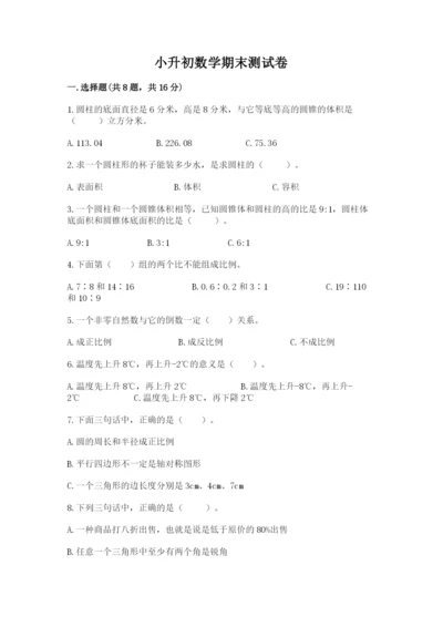 小升初数学期末测试卷及参考答案（培优a卷）.docx