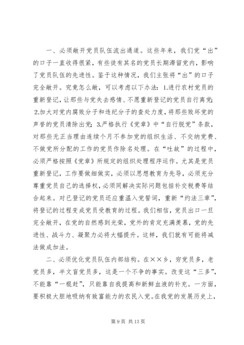 对×乡党员队伍状况的调查与思考.docx