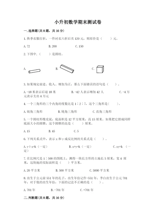 小升初数学期末测试卷（夺冠系列）.docx