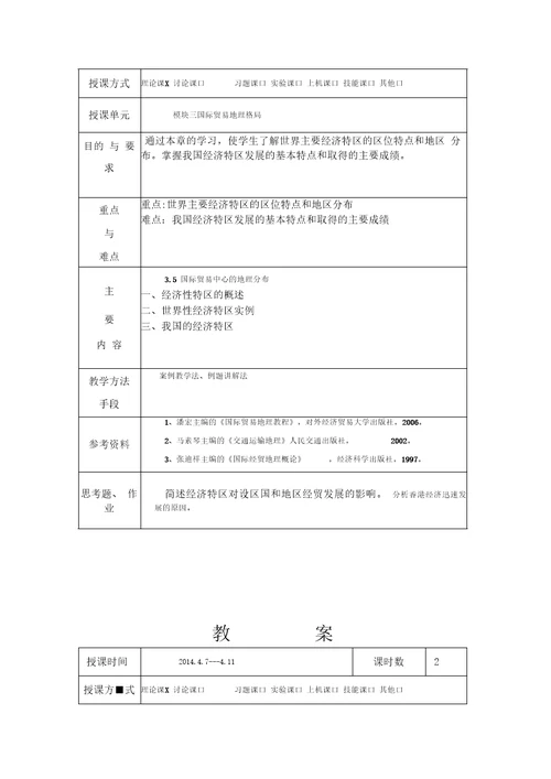 国际贸易地理教案