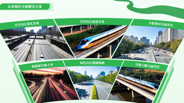 绿色商务多图文排版PPT版式合集