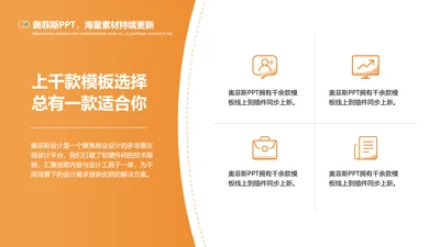 橙色通用总分关系4项并列关系PPT单页