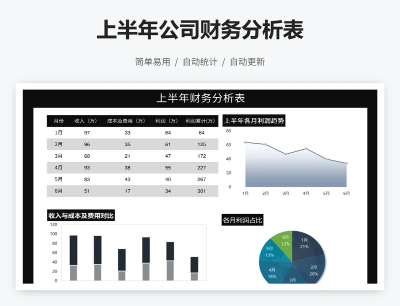 上半年公司财务分析表