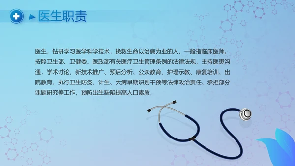 蓝色医疗工作总结汇报动态PPT