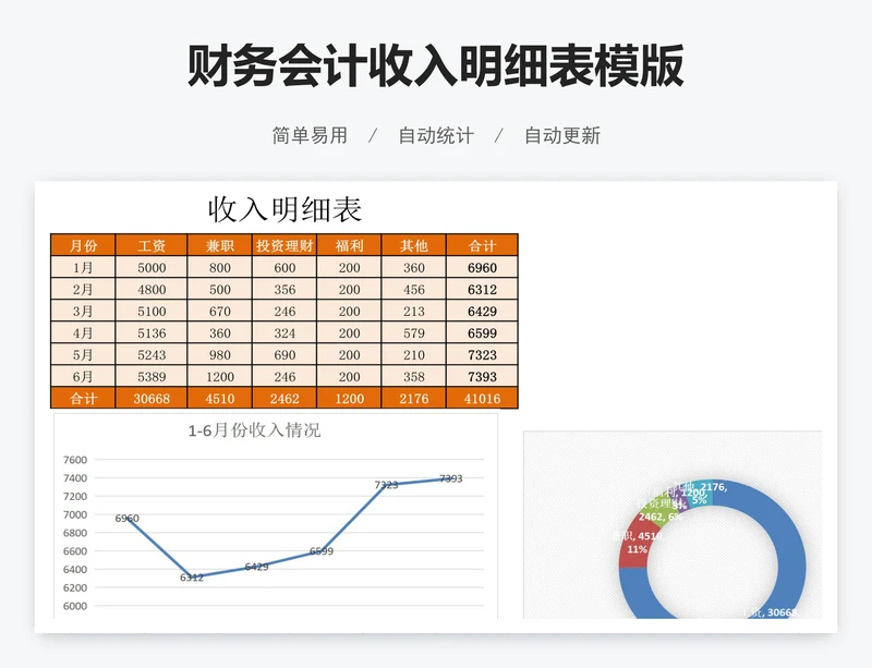财务会计收入明细表模版
