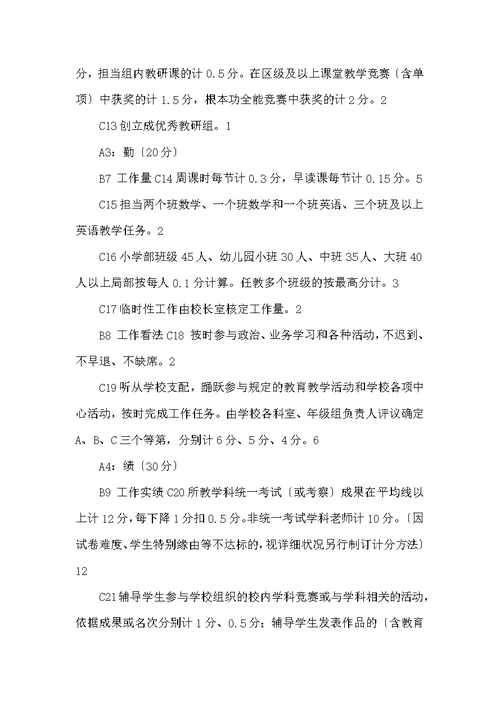 桥东中心小学教师绩效考核和奖励性绩效工资发放办法