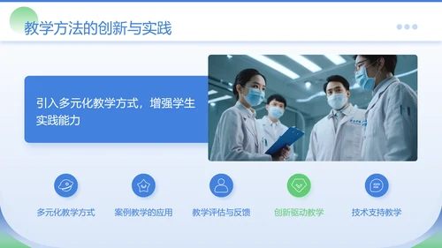 蓝绿色商务风医学院临床教学PPT