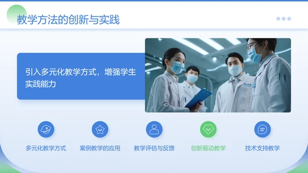 蓝绿色商务风医学院临床教学PPT