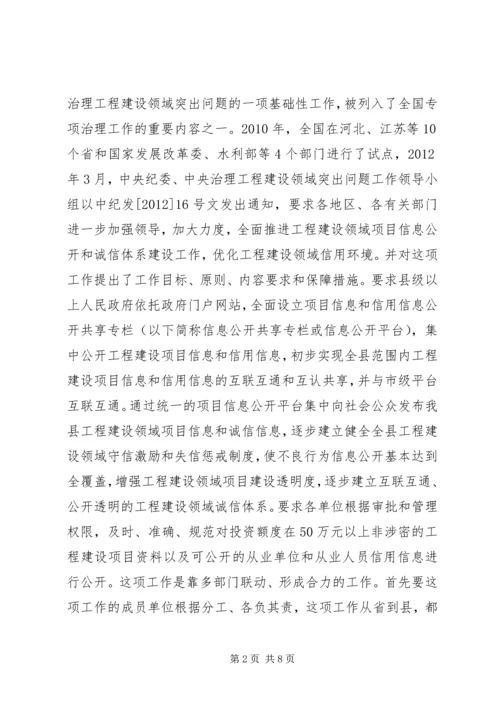 副县长在信息公开和诚信建设会讲话.docx