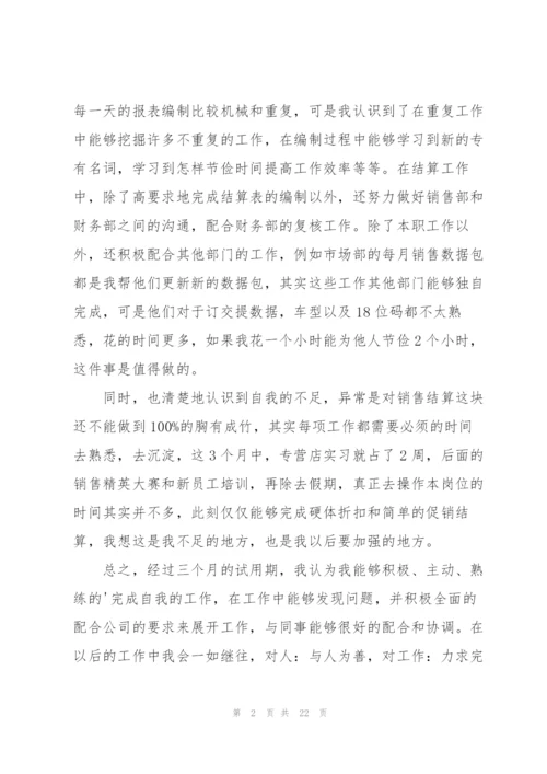 个人试用期转正工作总结10篇.docx