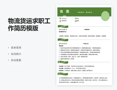 物流货运求职工作简历模版