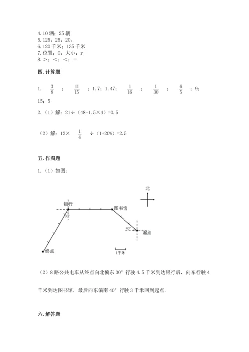 小学六年级上册数学期末测试卷含完整答案（全国通用）.docx