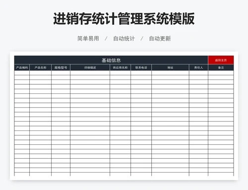 进销存统计管理系统模版