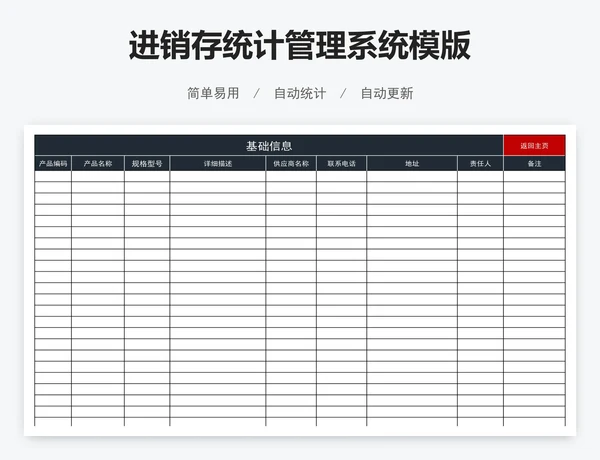 进销存统计管理系统模版