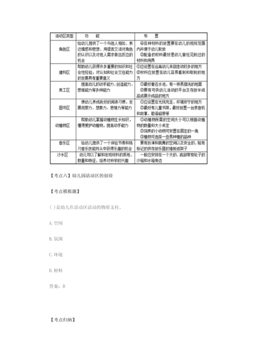 幼儿园环境创设复习要点和模拟题.docx