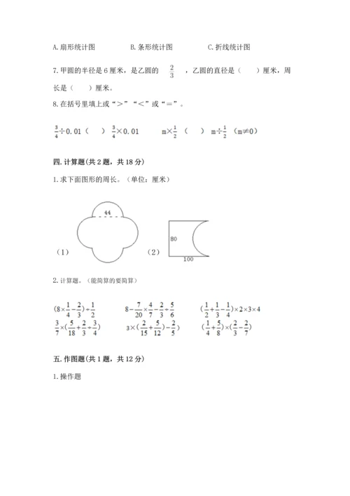 六年级上册数学期末测试卷含答案（考试直接用）.docx