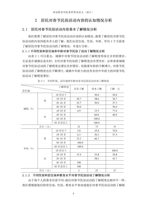 我国春节民俗活动情况调研报告分析—以德江地区为例-本科毕业论文.docx