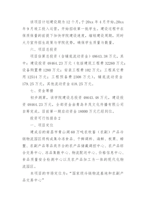 投资可行性报告范文.docx