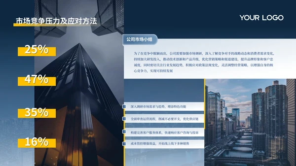 蓝色商务风企业介绍公司总结通用PPT模板