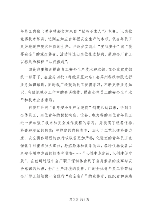 企业青年安全示范岗申报材料 (4).docx