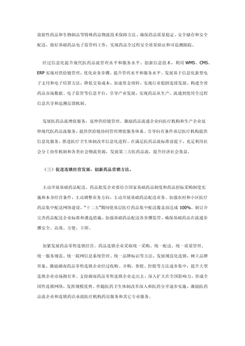 湖南省药品流通行业发展规划方案.docx