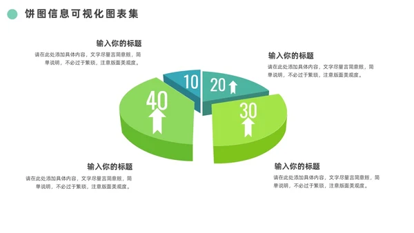 绿色通用饼图信息可视化图表集PPT
